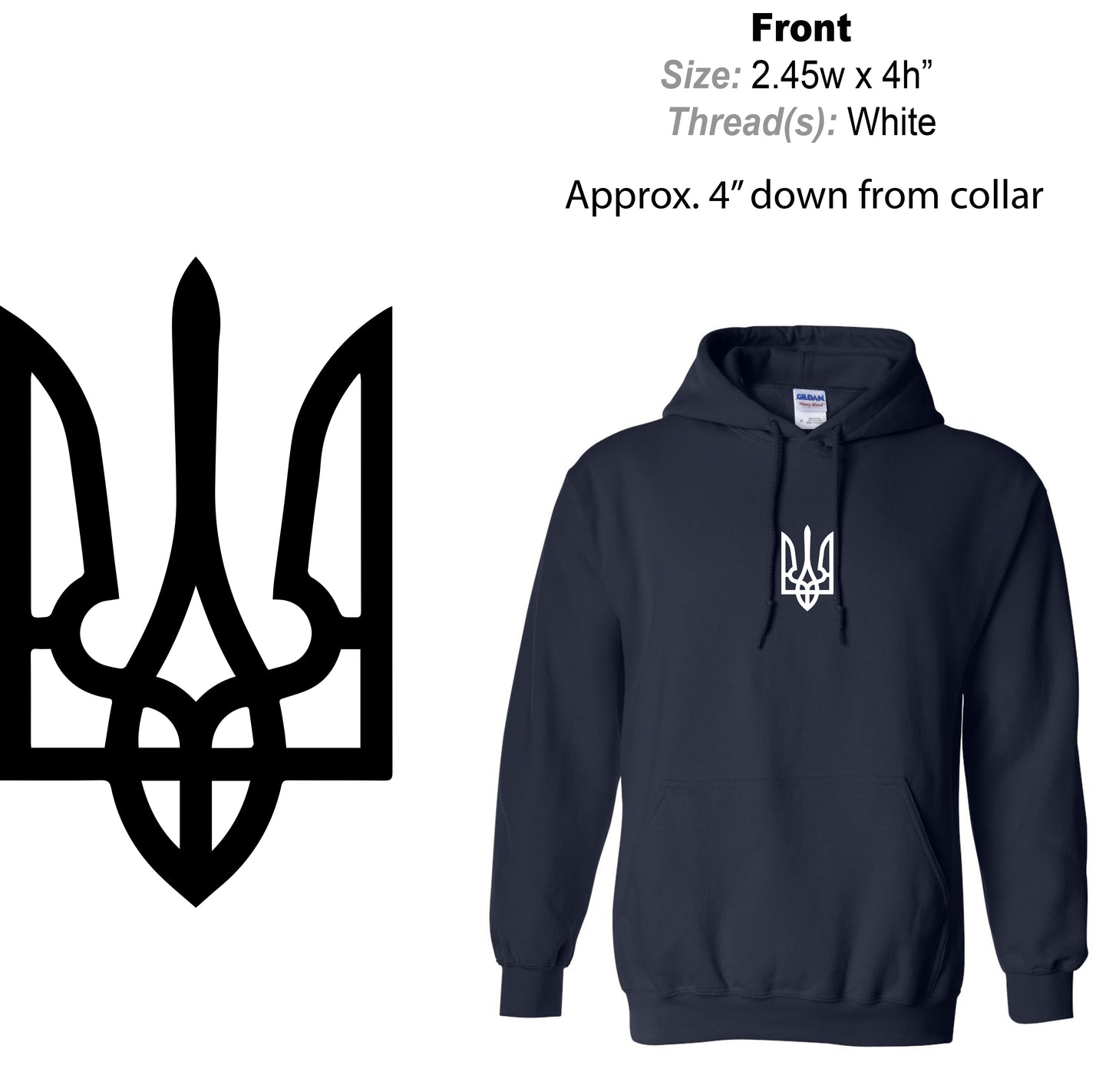 100 TRYZYB / Trident Hoodie - Navy