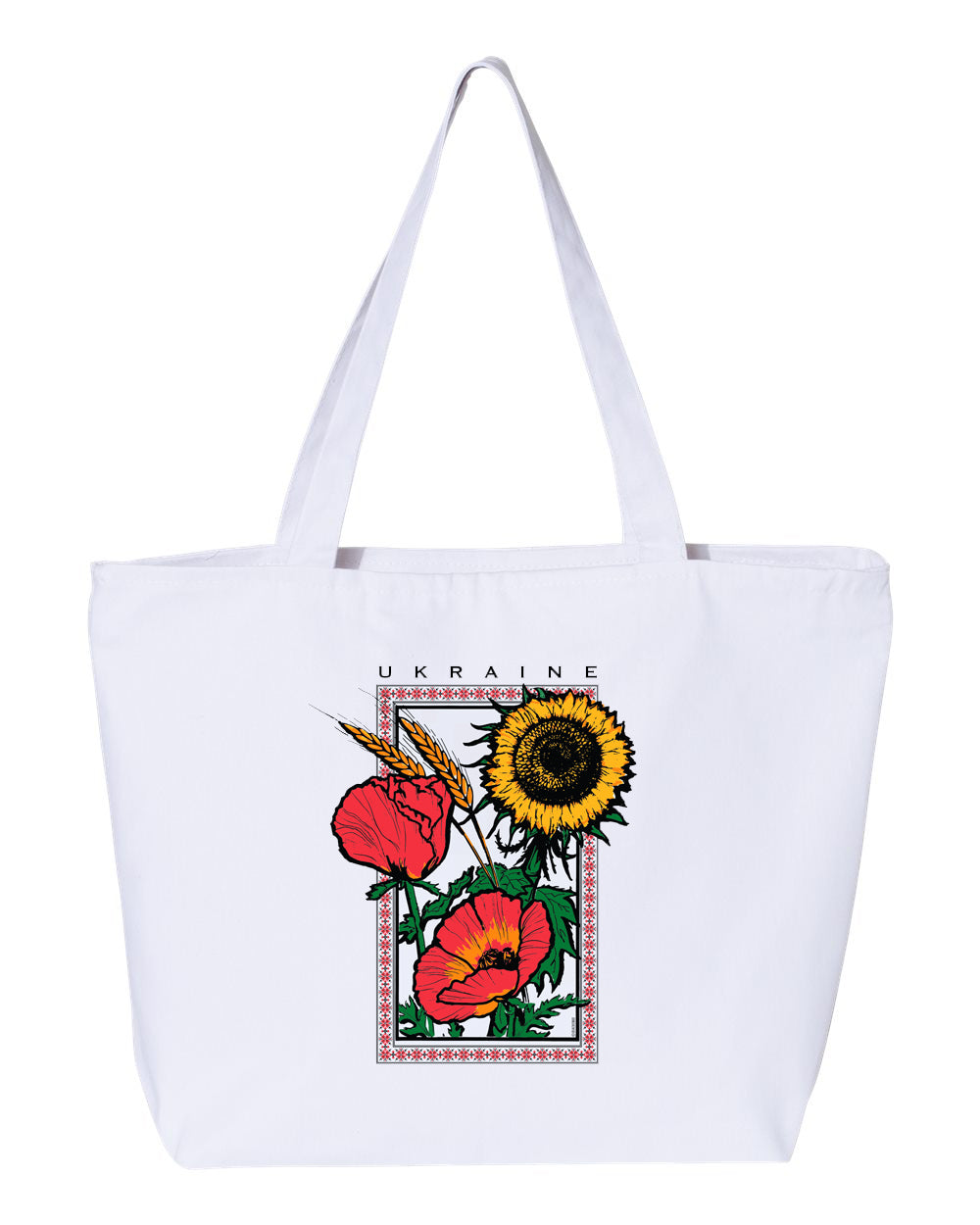 Sunflower Poppy/Maky Zippered Tote Bag